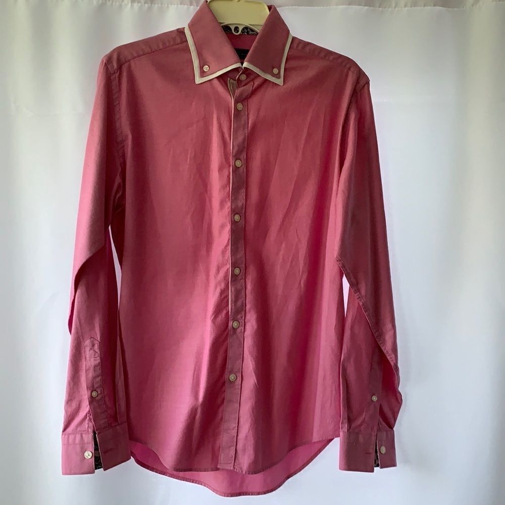 Zara Man slim fit size medium pink shirt with double color of white and pink